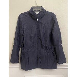 Christopher & Banks Jacket Women's Blue Petite Large Blue Shimmering Lightweight